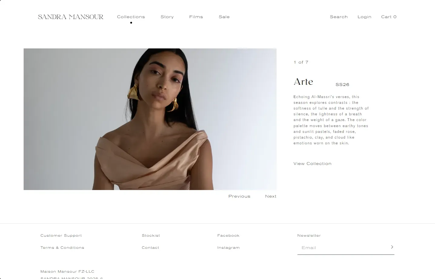 A modern, responsive website for Sandra Mansour, a fashion designer based in Lebanon.